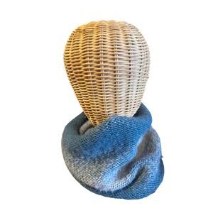 Blue Ombré Knit Infinity Scarf – Cozy Soft Loop Scarf, Winter Accessory